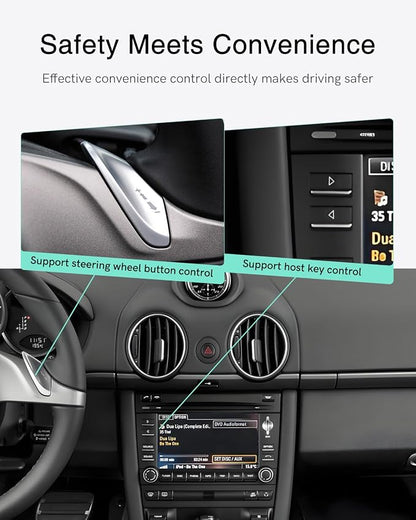 Bluetooth Car Adapter with iPod+USB Y Cable Work for Porsche PCM3.0 System, Bluetooth Adapter for Car Music with High-Definition aptX,aptX-LL,aptX-HD Audio Streaming (PCM3.0)