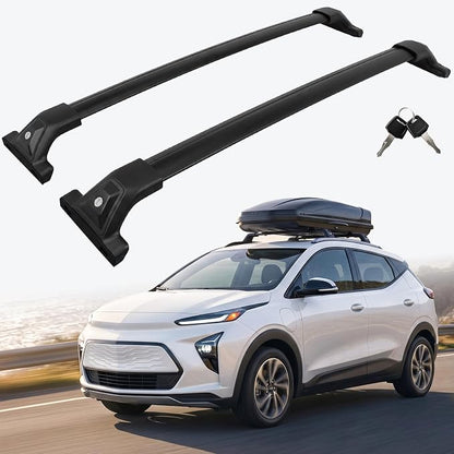 330 LBS Lockable Roof Rack Cross Bars Fit for 2022 2023 Chevrolet Bolt EUV with Flush Side Rails, Aluminum Crossbars for Rooftop Cargo Carrier Kayak Bike, Sunroof Friendly