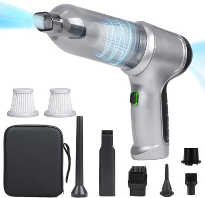 EcoNour 3-in-1 Cordless Handheld Car Vacuum Cleaner – 120W Power, 12,000Pa High Suction, Dual Rechargeable Batteries – Portable Dust Buster for Car, Home & Pet Hair