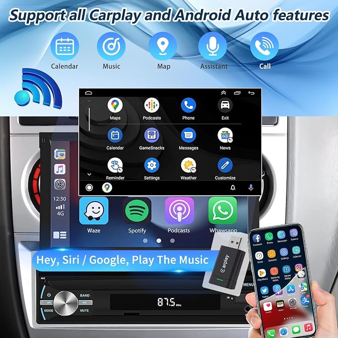 2026 Upgraded Wireless CarPlay Adapter for iPhone – Mini Wired to Wireless Dongle, Fast 5.8GHz WiFi & Bluetooth Connection, Plug & Play, Universal for OEM Wired CarPlay Cars