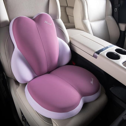 FLORICH Car Seat Cushion and Back Support for Car Ultrathick Memory Foam Office Chair Cushions with Lumbar Support Pillow for Sciatica & Back & Tailbone Pain Relief (Dark Purple)