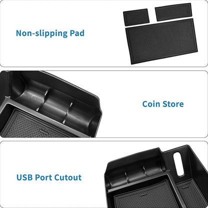 Zxiaochun Center Console Organizer Compatible with 2021-2026 Toyota Sienna Accessories, Armrest Box Secondary Storage, Center Console Tray ABS Plastic