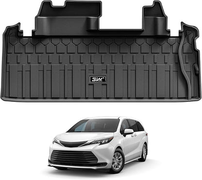 3W Cargo Mat Custom Fit for 2021-2026 Toyota Sienna, TPE Trunk Mat for Sienna 7 Seat & 8 Seat Car Accessories, Heavy Duty Cargo Liner