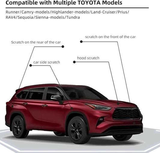 Dark Red(3Q3) Car Paint Touch Up Pen for Toyota,2-In-1 Color Accurate Touch Up Car Scratch Repair Paint Match Toyota Series Automotive Scratch Remover for Nicks&Chips Repair Salsa Red Pearl