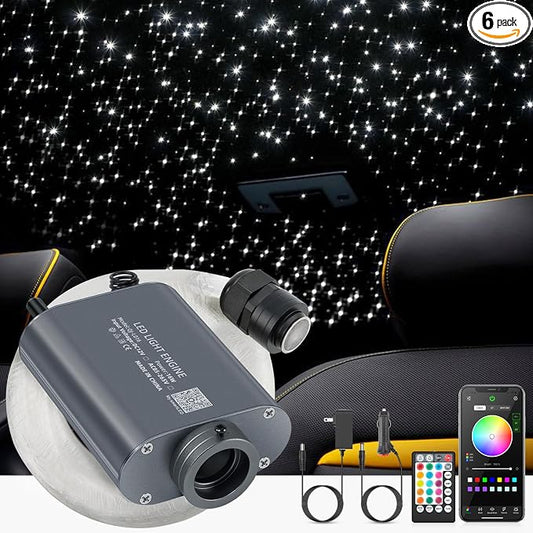 16W Starlight Headliner Kit, Star Lights for Car Roof&Home Decoration, Fiber Cable 400pcs*0.03in*9.8ft RGBW Star Light Headliner with Bluetooth APP/Remote Control/Music Mode