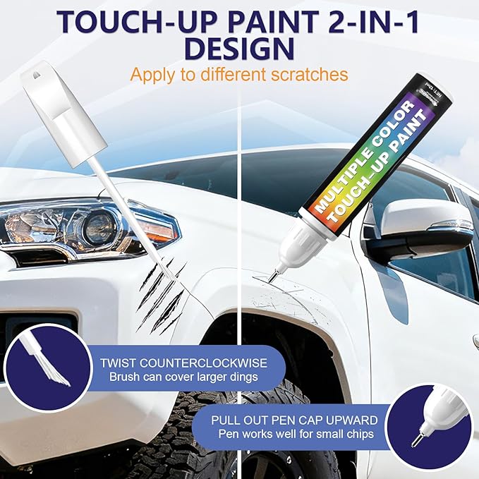[2-PACK] Compatible with Mercedes-Benz Touch Up Paint[Brilliant Silver(744/9744)]-Exact OEM Match Equivalent,Fast Drying Mula,Eco Friendly Scratch Repair Kit Deep Scratches
