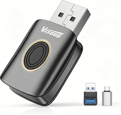 2-in-1 Wireless Car Adapter, BT5.3 & 5.8GHz WiFi, One-Tap Disconnect, Plug Play 5s Auto Connect for 2015-2026 Factory Wired CarPlay Cars