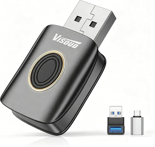 2-in-1 Wireless Car Adapter, BT5.3 & 5.8GHz WiFi, One-Tap Disconnect, Plug Play 5s Auto Connect for 2015-2026 Factory Wired CarPlay Cars