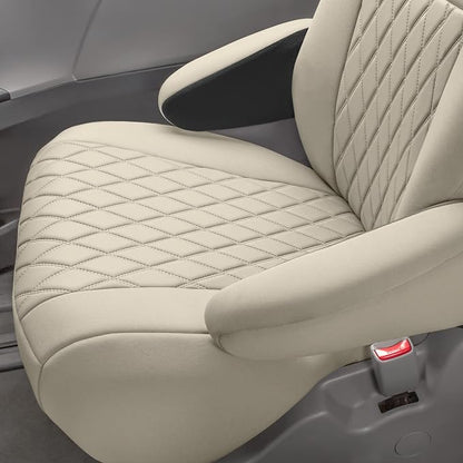 FH Group Custom Fit Car Seat Covers Specifically Made for 2011-2020 Toyota Sienna 7 Seater with Ultraflex Neoprene Water Resistant Automotive Seat Covers - 2nd Row Solid Beige