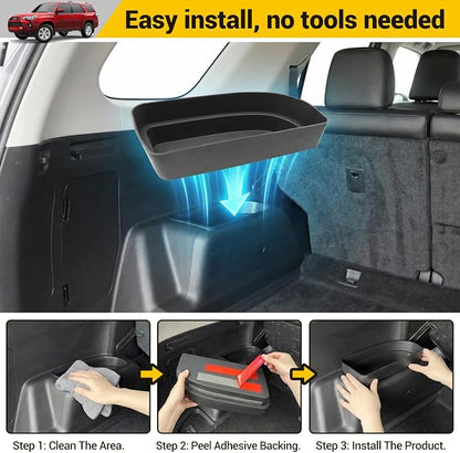 Rear Trunk Organizer for 2010-2024 Toyota 4Runner 5-Seat 2nd Row Accessories, Storage Bin Trunk Side Storage Box Cargo Tray for 10-24 4 Runner(Upper Side,Not for 7-Seat)