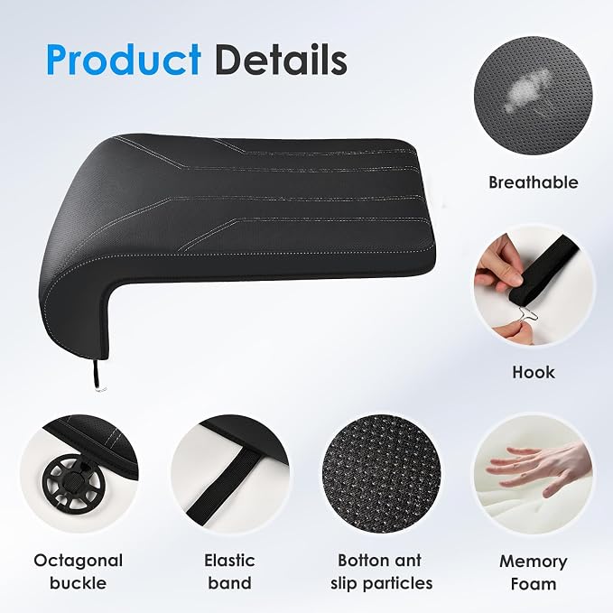 FLORICH Car Seat Extender Leg Extender Support Cushion for Driver Seats Office Chair, Leather Carseat Leg Support for Long Drivers Universal Car Seat Cushion Legs Rest Pads-Warm Black