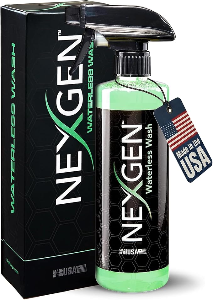 Nexgen Waterless Car Wash (16oz) - Ultimate Waterless Car Cleaner - Scratch-Free and High-Gloss Shine - On-the-Go Car Detailing - Car Cleaning Supplies - Ideal for Cars, Trucks, Boats & More!