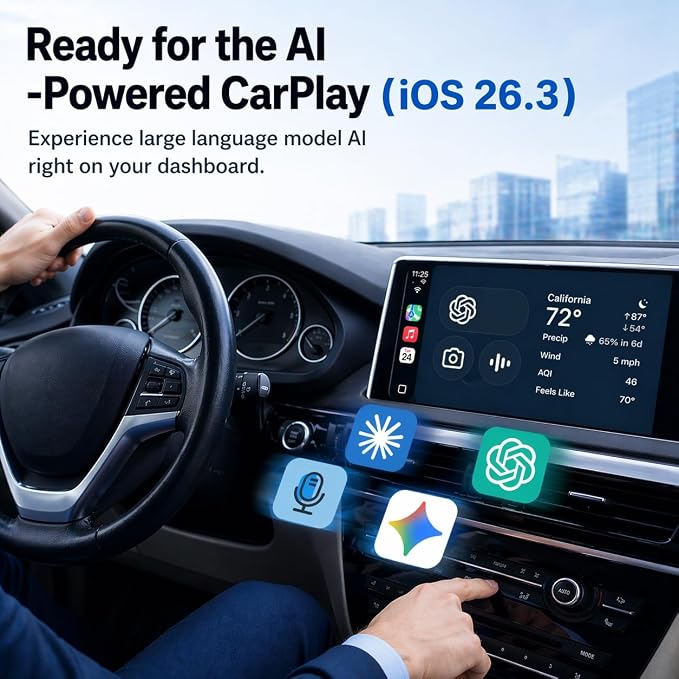 OTTOCAST Mini Nova, 2 in 1 New Gen Wireless Carplay & Android Auto Adapter, Plug & Play, Auto Reconnect USB Dongle, Compatible with OEM Wired Carplay/Android Auto Cars