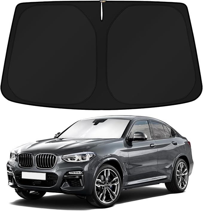 KUST Windshield Sun Shade for 2019-2024 2025 BMW X4 SUV Accessories Custom Fit Sunshade Sun Visor Protector Foldable Blocks UV Rays Keep Your Car Cooler