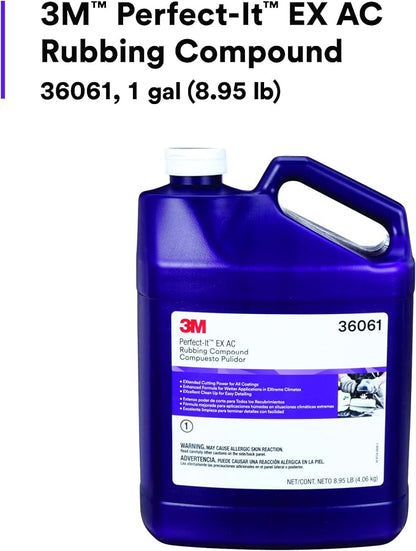 Perfect-It 3M EX AC Rubbing Compound, 36061, Fast Cutting, High Performing, 1 gal (8.95 lb)