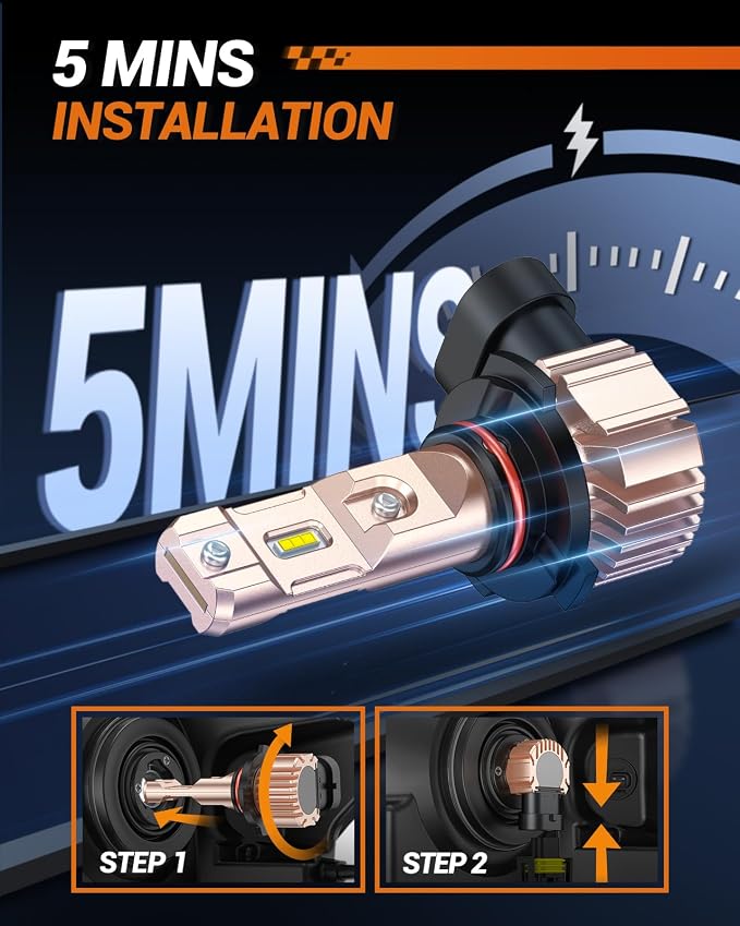 SEALIGHT H10 9145 LED Fog Light Bulbs or DRL, 600% Brightness 50000 Hours Lifespan 9140 9145 H10 LED Bulb, 10000LM 6500K Cool White Strong Penetration, Play and Plug, Driving Lights, Pack of 2