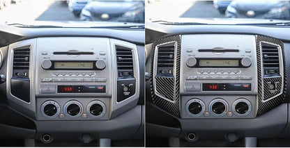 NVCNX Real Premium Carbon Fiber for Toyota 2nd Gen Tacoma Accessories 2005-2011 2006 2007 2008 2009 2010 Car Dash Center Air Vent Panel Cover Interior Trim Thick Overlay Sticker Decal 4PCs - Style A