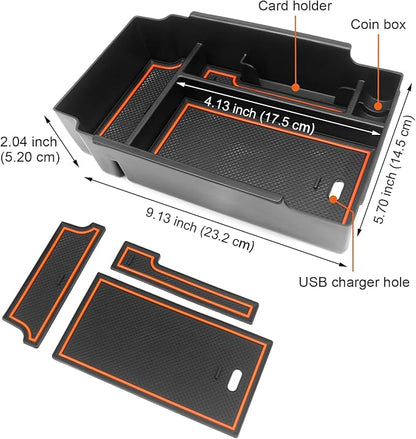 MOCHNET Center Console Organizer for 2024 2025 2026 Subaru Crosstrek Accessories & 2024-2026 Subaru Impreza Console Tray, 2026 Crosstrek Hybrid Accessories 2024+ Impreza Armrest Storage Box (Orange)