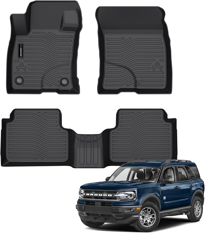 Auxko All Weather Floor Mats for Ford Maverick Gasoline 2022-2025 2026 & Bronco Sport 2021-2026 TPE Liners Maverick Bronco Sport Accessories Set All Season Odorless Anti-Slip Floor Mats