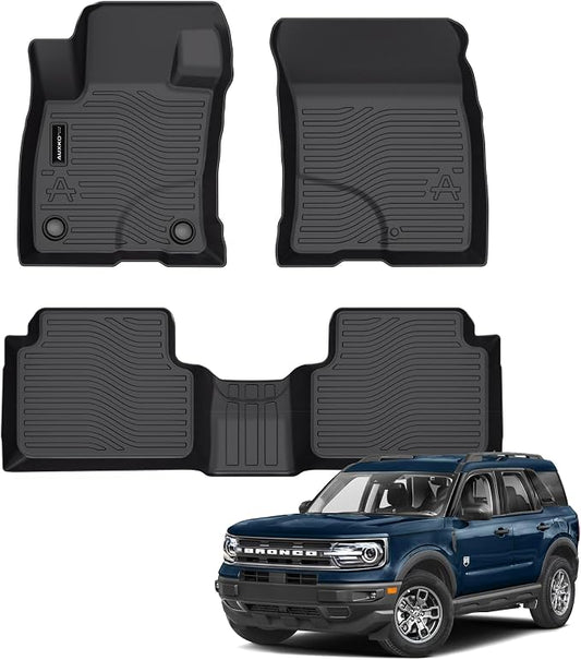 Auxko All Weather Floor Mats for Ford Maverick Gasoline 2022-2025 2026 & Bronco Sport 2021-2026 TPE Liners Maverick Bronco Sport Accessories Set All Season Odorless Anti-Slip Floor Mats