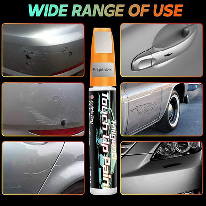 Sliver Touch Up Paint for Cars, 2-in-1 Scratch Repair Pen, 0.68 fl oz | Accurate silver match, effective scratch and chip repair, long-lasting, quick-dry, resists water and UV, helps prevent rust