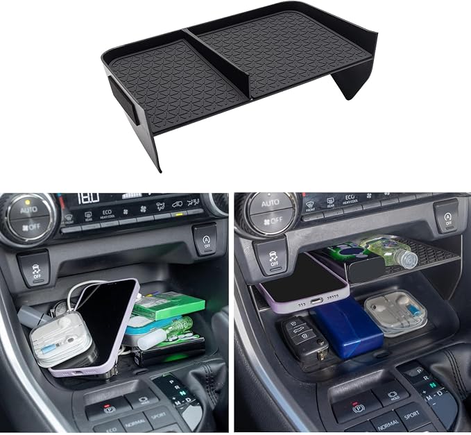 JDMCAR Center Console Organizer Compatible with Toyota RAV4 2019-2025 and 2021-2025 RAV-4 Prime, ABS Material Insert Tray Gear Shift Secondary Storage Box