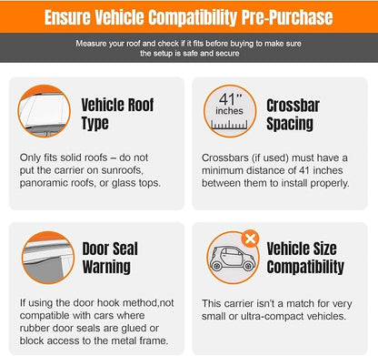 Sailnovo Rooftop Cargo Carrier Roof Bag,15 Cubic feet Soft Waterproof Car Roof Bag fit Cars with/Without Rack, 4 Tie-Down Straps, 4 Door Hooks, Foldable Car Top Carrier for Road Trip Camping Travel
