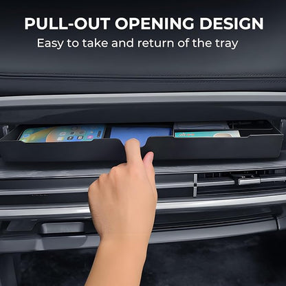 Upper Glove Box Organizer for Hyundai Santa Fe 2026 2025 2024, Interior Accessories Passenger Side Storage Drawer Box Organizer Insert Tray for 2024-2026 Santa Fe, Black