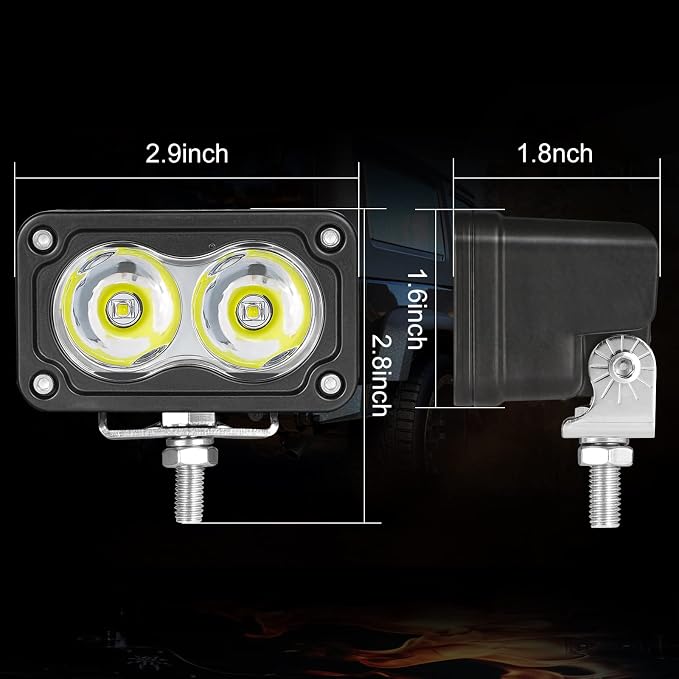LED Pods, 2Pcs 40W 3 Inch Driving Light Bar Off Road Spot Light Super Bright Work Light Cube LED Bumper Light Pod Fog Light for Truck ATV UTV Motorcycle Boat Offroad