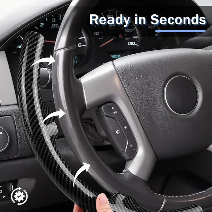 Steering Wheel Cover for Chevy Silverado 1500 GMC Sierra 1500 2007-2013/2500 3500 Chevrolet Tahoe Suburban Yukon (Yukon XL) 2007-2014/ Traverse 2009-2017/ GMC Sierra 2500HD 3500HD 2008-2014
