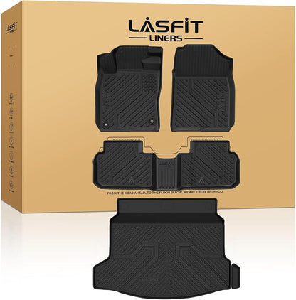 LASFIT Floor Mats & Trunk Mat for Honda Civic 2026 2025 Hybrid Hatchback, All Weather TPE Car Floor Liners,1st & 2nd Row & Trunk Liner, Fit 11th Gen