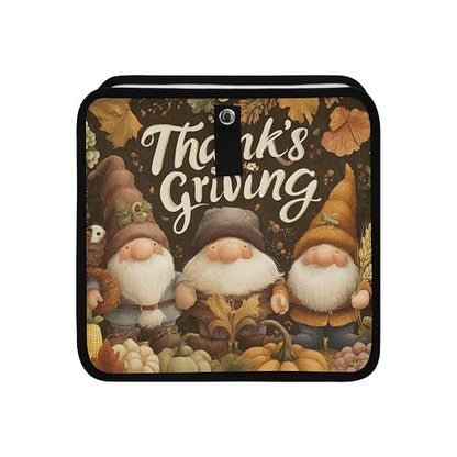 Car Trash Can Organizer Bin with Adjustable Strap for Back Front Seat Console Waterproof Leakproof Collapsible Portable 11 Inch Autumn Gnomes Pumpkin Brown
