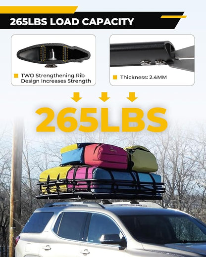 265LBS Lockable Cross Bars Roof Rack Fit for GMC Acadia 2017-2023 Aluminum Crossbars Cargo Bar Luggage Baggage Carrier Rooftop Accessories, for Storage Bag Kayak Snowboard Canoe Bike