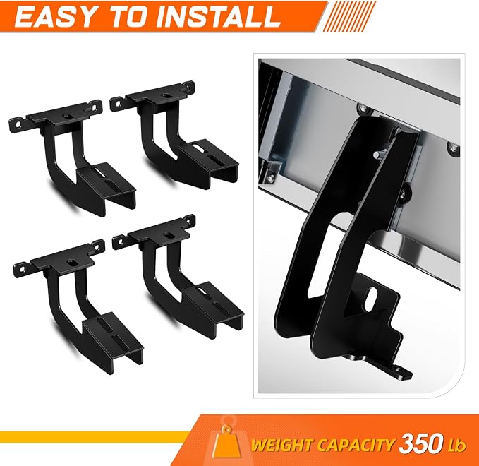 PM PERFORMOTOR 6.5" Running Boards Compatible with 2011-2023 Jeep Grand Cherokee Dodge Durango, Pair of Stainless Steel Side Rails Step Bars with 4 Pcs Brackets, Polished Chrome/Black