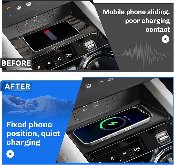 SXCY for 2025 2026 Nissan Murano Wireless Charging Protective Mats 2025 2026 Murano Accessories Center Console Inserts Liner Anti-Slip Anti-Dust Waterproof Mats