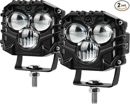 3 Inch LED Pod Lights, 40W Waterproof Off Road Light Pods with Projector Spot Beam Ditch Light LED Cube Lights for Trucks ATV SUV UTV 4x4 Boat, black