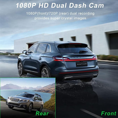 Docooler Dash Cam Front and Rear, 1080P HD Full Dashcams for Cars with DVR, WiFi & App Control, Night Vision, G-Sensor, Infrared, Parking Mode, 24H Loop Recording, 170° Ultra-Wide Angle - Black