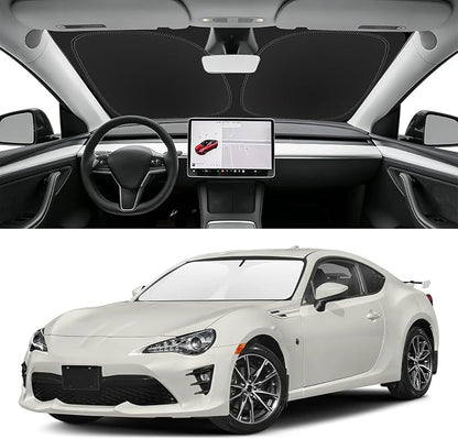 Custom Fit Windshield Sun Shade for Toyota 86 2017-2020 & Toyota GR86 2022-2026, Blocks UV & Heat, Front Window Sunshade Accessories, Easy Fold & Store Keep Your Car Cooler