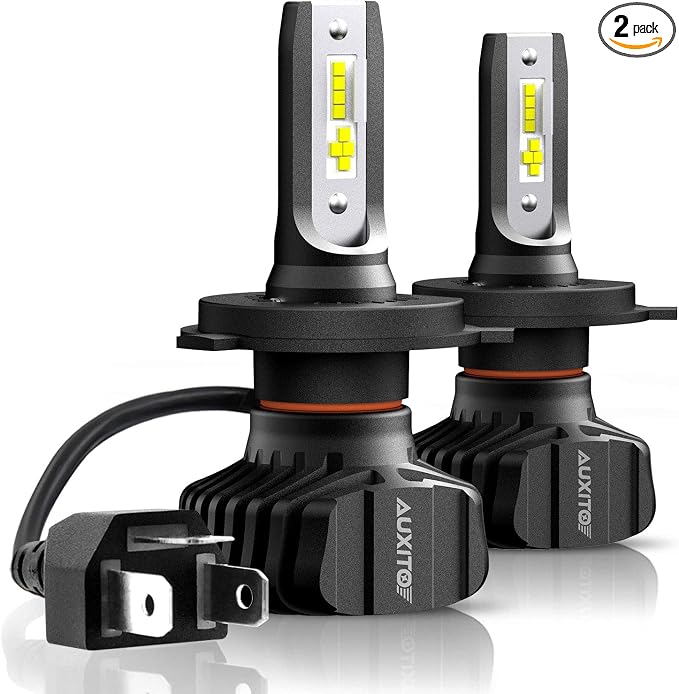 AUXITO H4 9003 HB2 LED Bulbs Fanless, Adjustable Beam 6500K Xenon White, 400% Visibility H4 Lights Replacement, Pack of 2