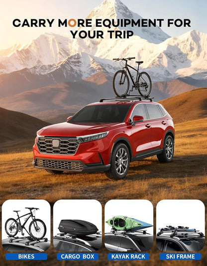 Wonderdriver 330lbsLockable Roof Rack Cross Bars Compatible with Honda CRV CR-V EX LX EX-L 2023-2026 (𝐖𝐈𝐓𝐇𝐎𝐔𝐓 𝐒𝐈𝐃𝐄 𝐑𝐀𝐈𝐋𝐒), Roof Rails Crossbars Cargo Bars Rooftop Carrier Luggage