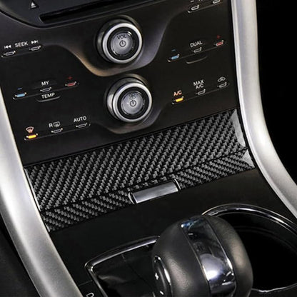 Premium Carbon Fiber Only Compatible with Ford Edge 2011-2014 2012 2013 SEL/Sport Accessories Car Gear Shift Box Front Panel Cover Interior Trim Sticker Decal Black 2PCS