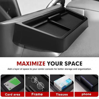 Autorder Screen Dashboard Organizer for 2025 2026 Toyota Sienna Accessories - Dash Screen Console Storage Tray for Phones Keys Sunglass Card Non-Slip（Fits 12.3" Screen Models）