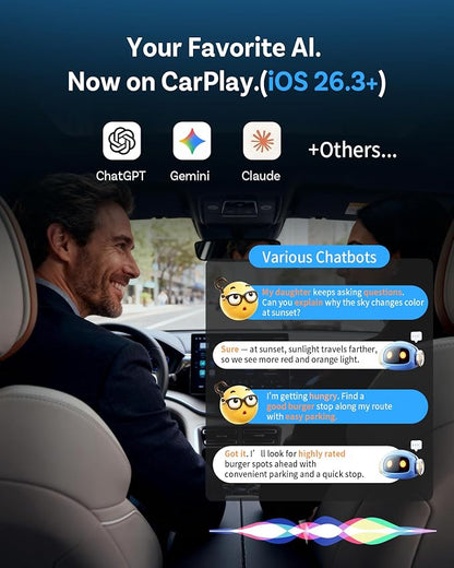 Ottocast Mini Nova (2026 Version) Wireless CarPlay Adapter, Plug & Play Dongle for iPhone & Android, 5s Auto Connect, Aluminum Alloy Shell, Better Heat Dissipation,Low-Latency,Steering-Wheel Ready