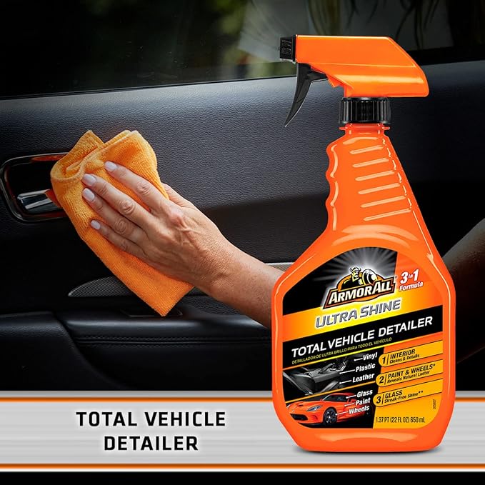 Armor All Ultra Shine Total Vehicle Detailer, Car Detailer Spray for Interior and Exterior Use, 22 Fl Oz (Pack of 2)