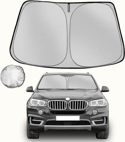 Windshield Sun Shade for 2014-2018 BMW X5 Foldable Sun Sunshade for Car Front Window Blocks UV Rays and Heat Automotive Interior Protector Custom Fit Accessories