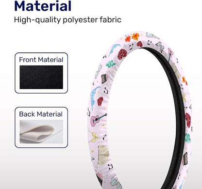 GENANY Pop Star Steering Wheel Cover, Non Slip Polyester Car Wheel Protector for Car SUV Truck, Universal 15 Inch