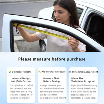 Car Curtains for Side Window - Thin Suede 4 Pcs Privacy Sun Shades Magnetic 100% Block Light Car Window Covers with Cooler Feeling (Thin, 4pcs)