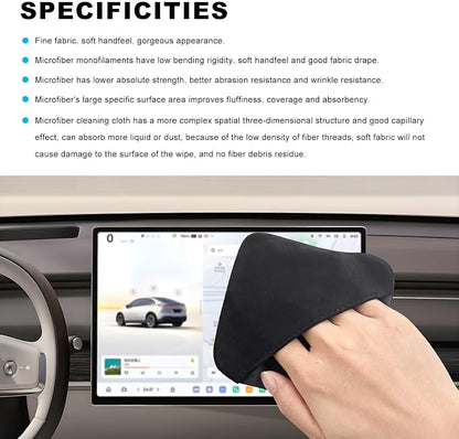 Ohleats 2 PCS Car Screen Cleaner, Microfiber Auto Screen Cleaning Pad, Foldable Touch Screen Cleaner Cloth for Vehicle Dashboard LCD Display, Car Cleaning Kits (Triangle+Square)