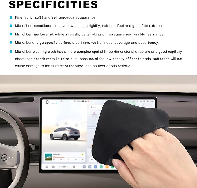 Ohleats Car Screen Cleaner, Microfiber Auto Screen Cleaning Pad, Foldable Touch Screen Cleaner Cloth for Vehicle Dashboard LCD Display, Car Cleaning Kits