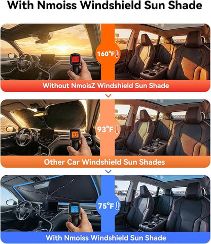 Nmoiss Windshield Sun Shade Umbrella for Toyota Corolla 2020-2026 Accessories, [Vinyl Coating Heat Shield] Protect Car from Sun Rays & Heat Damage Keep Cool and Protect Interior